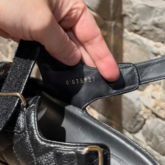 Chanel Black Caviar Leather CC Dad Slingback Sandals - Picture 11 of 13